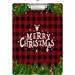 Hyjoy Clipboard Christmas Buffalo Plaid Letter Size Clipboards Refillable A4 Standard Size Hardboard with Clip PVC Board for Office Worker Coach School