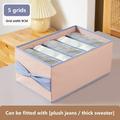 Lzobxe Storage Bins Storage Bags Clothes Storage Box With Bow Handle Compartment Foldable Storage 5/8/12 Grids & Small 7 Grids Folding Divided Clothing Storage Box