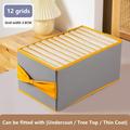 Lzobxe Storage Bins Storage Bags Clothes Storage Box With Bow Handle Compartment Foldable Storage 5/8/12 Grids & Small 7 Grids Folding Divided Clothing Storage Box