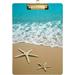 Hyjoy Starfish Beach Sand Clipboard Acrylic A4 Letter Size Clipboards Writing Pads for Students Teacher Low Profile Clip Standard Size 12.5 x 9 Sliver