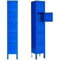 BULYAXIA Metal Locker 5 Doors Storage Lockers for School Tall Locker Storage Cabinet for Employees Home Office Gym Garage Easy to Place Locker Cabinet Blue