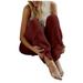 Moonker Underwear Women Thermal Underwear Bottoms Warm Fitness Sport Leggings Winter Fleece Legging Pants Wine Red L