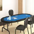 OWSOO Folding Poker Tabletop Blue Casino-Grade Felt Built-in Cup Holders Comfortable Table Rim