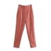 Hfyihgf Womens Dress Pants Business Casual High Waisted Straight Wide Leg Trousers Work Office Pull On Stretch Long Suit Pants Orange L