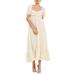 Texture Puff Sleeve Maxi Dress - Natural - Endless Rose Dresses