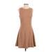 Chelsea & Violet Casual Dress - A-Line: Tan Polka Dots Dresses - Women's Size X-Small