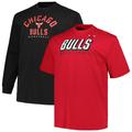 Men's Fanatics Branded Red/Black Chicago Bulls Big & Tall Short Sleeve Long T-Shirt Set