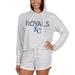 Women's Concepts Sport Cream Kansas City Royals Visibility Long Sleeve Hoodie T-Shirt & Shorts Set