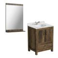 The Bath Co. Dalston floorstanding vanity unit and white marble basin 650mm with mirror
