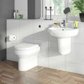 Orchard Wharfe back to wall cloakroom suite with semi pedestal basin 550mm