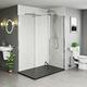 Mode Burton 8mm walk in shower enclosure pack with black stone tray 1600 x 800