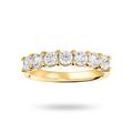 18 Carat Yellow Gold 1.00 Carat Brilliant Cut Under Bezel Half Eternity Ring - Ring Size M