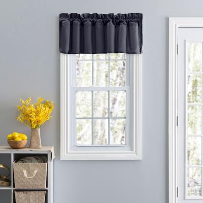 Stacey Curtain Color Lined Swag Set Filler Valance by Ellis Curtains in Navy