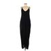 Love Stitch Casual Dress - Slip dress: Black Solid Dresses - Women's Size Large