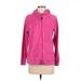 Lands' End Zip Up Hoodie: Pink Print Tops - Women's Size Small