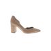 1.State Heels: D'Orsay Chunky Heel Work Tan Solid Shoes - Women's Size 8 1/2 - Pointed Toe