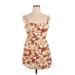 Amuse Society Casual Dress: Orange Floral Motif Dresses - Women's Size X-Large