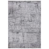 Gray/Dark Gray Rectangle 4' x 6' Indoor Area Rug - 17 Stories Abstract Machine Woven Polypropylene/Polyester Area Rug in 72.0 x 48.0 x 0.5 in gray | Wayfair