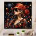 Red Barrel Studio® Red Fashion Portrait Pointillism II - Unframed Print on Metal in Black/Red | 23 H x 23 W x 1 D in | Wayfair