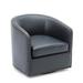 Barrel Chair - Red Barrel Studio® Armana 28.75" Wide Swivel Barrel Chair Faux Leather/Wood in Brown | 28 H x 28.75 W x 28.5 D in | Wayfair