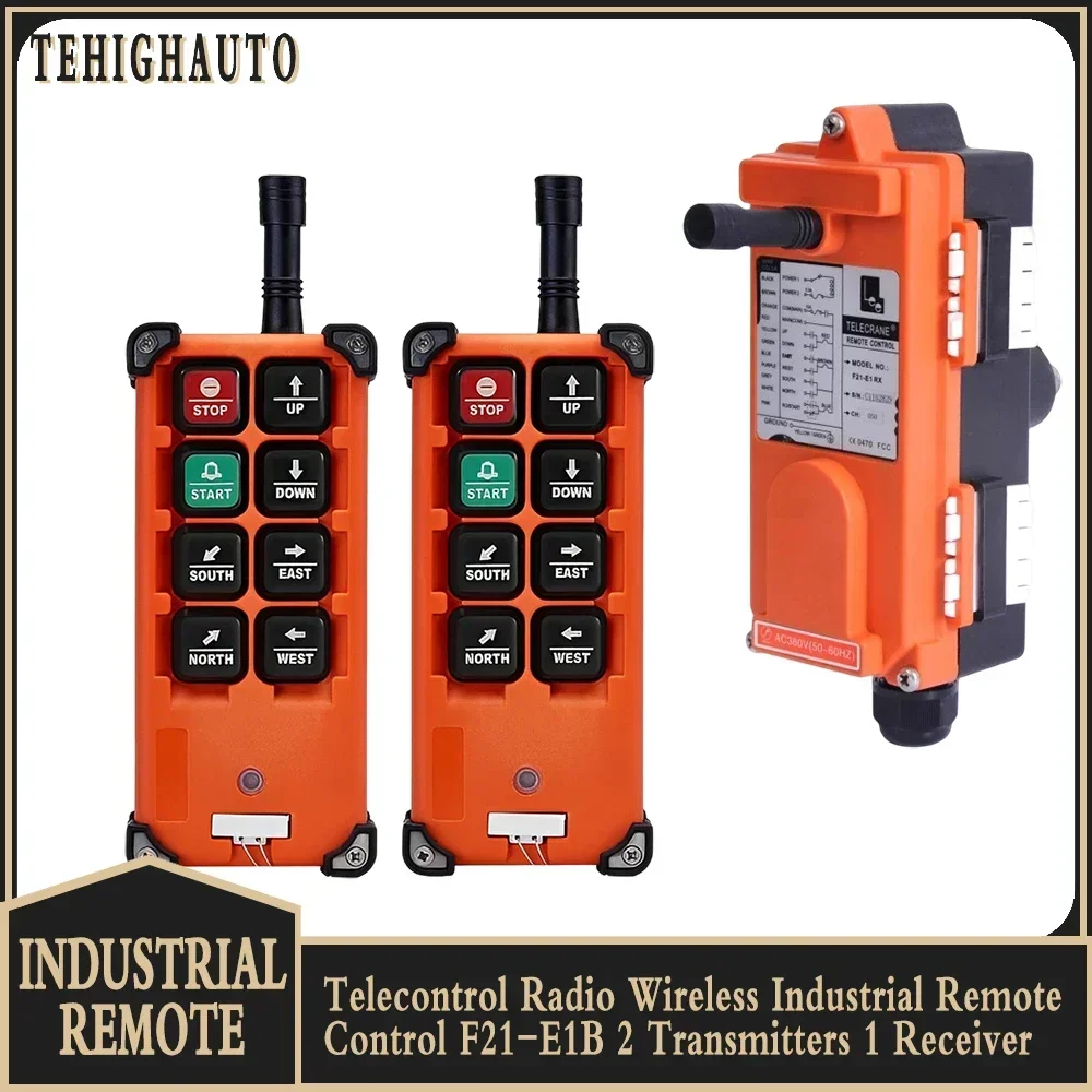 Telecontrollo Radio Telecomando industriale wireless F21-E1B 36V/220V/380V 1/2 Trasmettitori 1 Ricevitore per gru di sollevamento