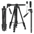 Andoer TTT-009 Tripod 168cm Monopod Camera Horizontal Tripod for Canon Sony Nikon DSLR Mirroless