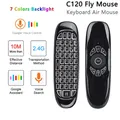 Tastiera telecomando wireless ricaricabile 2.4G C120 retroilluminata Voice Air Mouse per tastiera inglese per computer Android TV Box