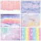 Laeacco Rainbow Colors Sky Clouds Gradient Baby Shower Photo Backdrops Photography Backgrounds