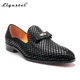 Ligustel Shoes Man Original Handmade Red Bottom Shoes Men Wedding Party Black Leather Loafers Shoes