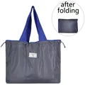 Nylon Drawstring Shopping Bag Large Storage Pure Colour Sturdy Portable Tote Travel Grocery Reusable