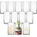 12Pack Clear Glass Cylinder Vases 6.5x12cm Tall Flowers Vases Decorative Centerpieces for Home