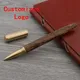 Brand Wooden Ball Point Pens Trim Stationery Office School Supplies New Golden Rollerball Pen free