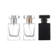 30ml 50ml 100ml Perfume Separate Bottle Square Clear Portable Black Lid Frosted Pressed Fine Spray