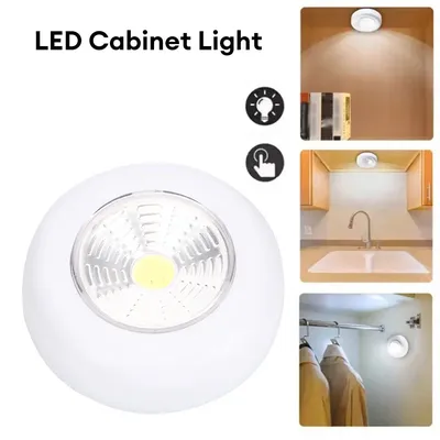 Battery Powered COB Under Cabinet Light Self-adhesive Wireless Wall Lamp Touch Sensor Night Light