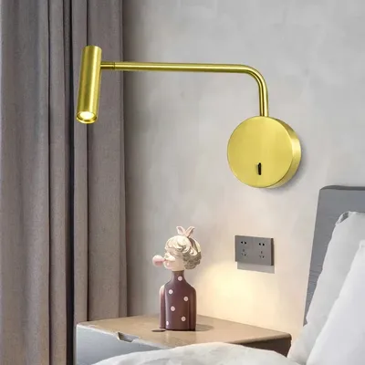 Modern LED Wall Lamps Rotation Home Indoor Decor For Bedroom Switch LED 3W Reading Light Bedside Indoor bed lamp headboard