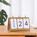 Metall Schreibtisch Kalender stehend Flip Monat Datum ewigen Kalender Desktop Ornament Zeitplan
