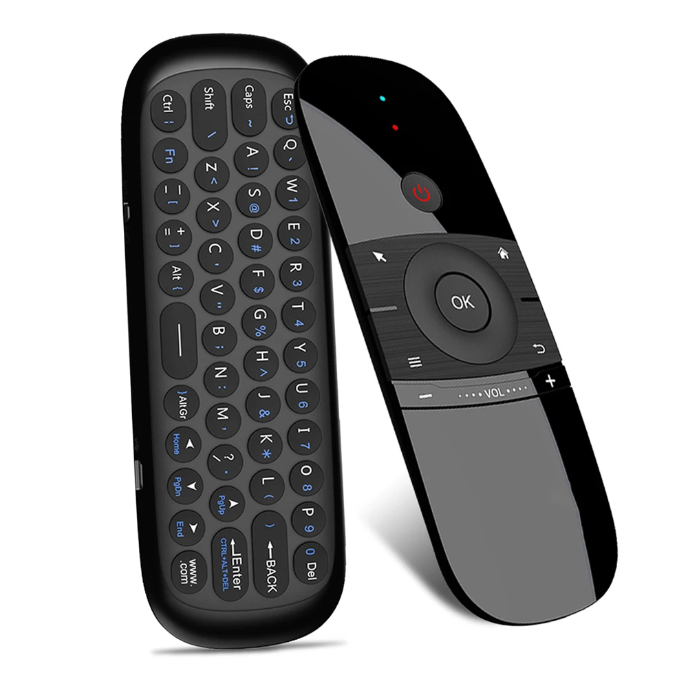 W1 air mouse 2,4g drahtlose tastatur fernbedienung ir fern lernen 6-achsen bewegungs sinn für smart tv android tv box pc laptop Image