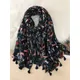 2022 spanien Mode Daisy Blumen Quaste Viskose Schal Schal Dame Druck Weiche Pashmina Stola Wrap