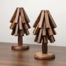 Holz Untersetzer für heiße Gerichte Isolier kissen Baumform Untersetzer Set Untersetzer für