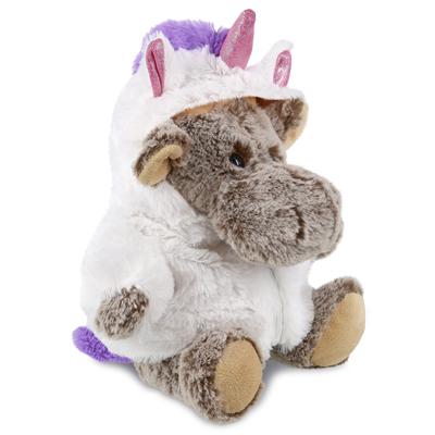 DolliBu Sitting Brown Moose Unicorn Plush Stuffed Animal with Outfit - 11 inches