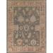 Vegetable Dye Oushak Turkish Area Rug Hand-Knotted Grey Wool Carpet - 9'2" x 11'0"