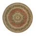 Shahbanu Rugs Rufous Red Hand Knotted Tabriz Antique and Haji Jalili Design Pure Wool Plush Pile Round Fine Weave Rug (10'x10')