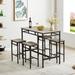 Dining Bar Table Stool Set for 4 5-PCS Dining Kitchen Table Set with 4 High Stools, Industrial Style Metal Dining Furniture Set