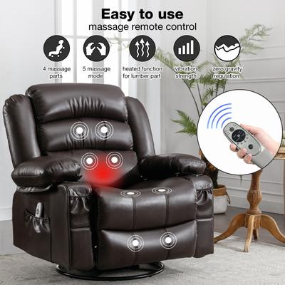 Massage Swivel Rocker Recliner Chair with Vibration Massage and Heat Ergonomic Lounge Chair with Rocking Function