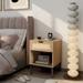 Natural Rattan Nightstand Set of 2, Storage Sofa Side Table End Table with Open Storage Shelf Coffee Table for Bedroom