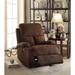 Chocolate Velvet Power Motion Recliner Chair with Motion Reclining Mechanism Function, Pillow Top & Cup Holder