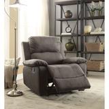 Charcoal Polished Microfiber Power Motion Recliner Chair with Motion Reclining Mechanism Function, Pillow Top