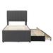 Twin Size Linen Fabric Upholstered Platform Bed w/ Trundle&3 Drawers