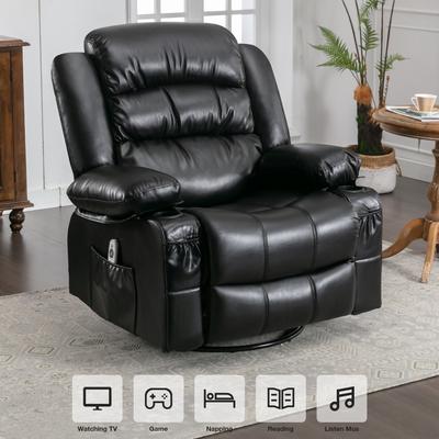 Massage Swivel Rocker Recliner Chair with Vibration Massage and Heat Ergonomic Lounge Chair with Rocking Function