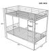 Twin Over Twin Metal Bunk Bed with Safety Guardrails & ladders